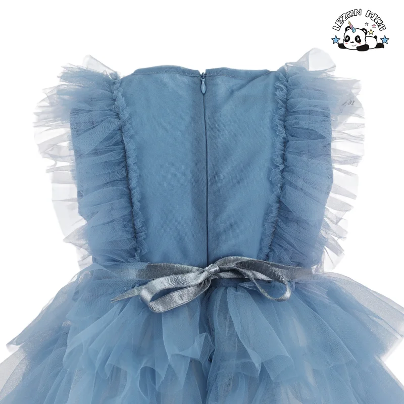 LEZONKIDS - Factory Wholesale Beads Sequined Girls Mesh Tutu Dress Layered Princess Dress Party Dress